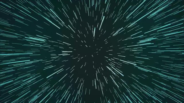 Motion graphic background of hyperspace jump