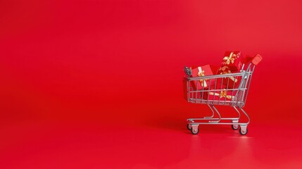 3D render of multiple red gift boxes with gold ribbons floating against a soft, pink background. Ideal for e-commerce, sales, holidays, and celebration promotions.