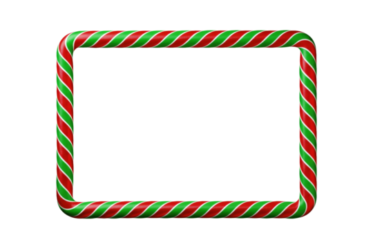 festive christmas candy cane frame