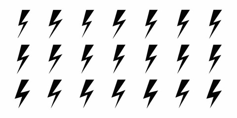 Black lightning bolt pattern on white background vector illustration