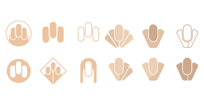 Abstract geometric logo icons in earth tones