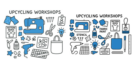 Creative upcycling workshops: sewing, fabric paint, and stencil techniques