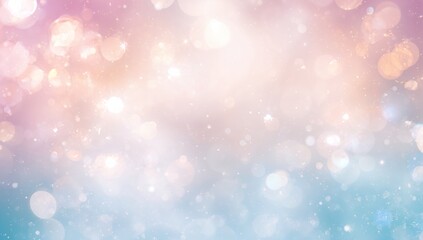 Pastel colored background with bokeh effect and soft light in pink orange and blue tones