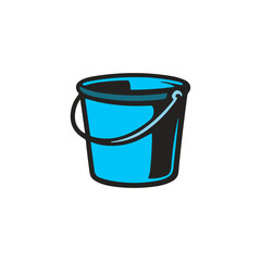 Water bucket icon logo flat vector design