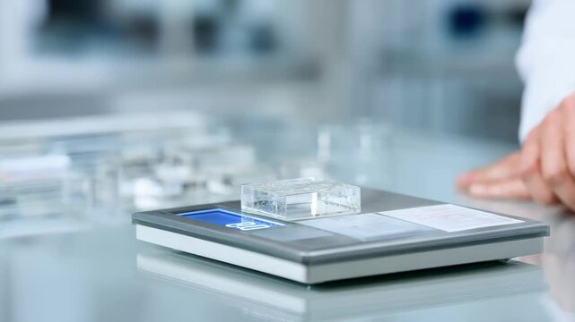 Medium shot of a technician testing medium rubber compound strips for elasticity demonstrating balance between firmness and softness.