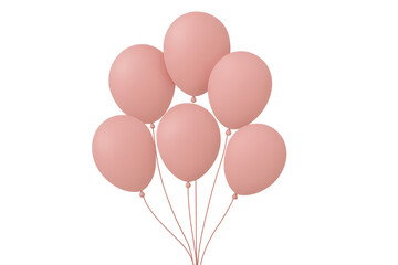 Light pink balloons rising in a soft 3d render, symbolizing celebration, joy and romance with minimalist pastel charm