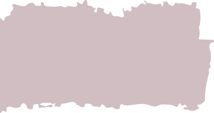 A wide, irregular mauve banner with organic, rough, hand-painted edges forming an abstract frame.