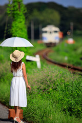 Obraz premium ローカル線を走るキハ40で帰省 