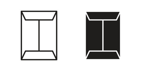 Document envelope icon on white background. Stock vector icon