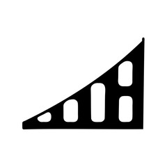 Growing signal strength bars increasing performance graph Vector, illustration