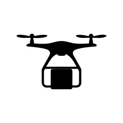 Uav drone delivery system icon with cargo package graphic Vector, illustration