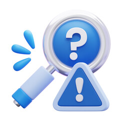 Magnifying glass with alert icon