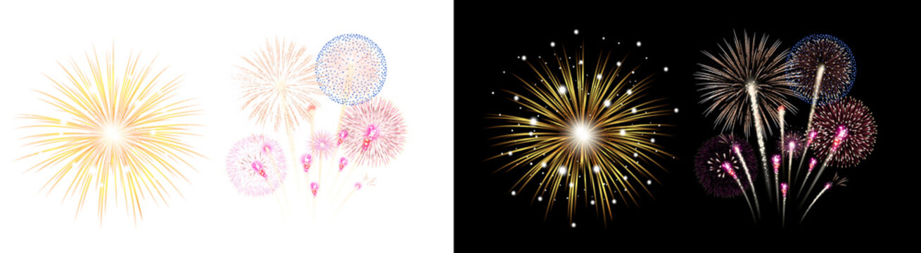 PNG image of&nbsp;Vibrant fireworks display illuminates the night sky with bursts of color and light creating a festive atmosphere perfect for celebrations and special occasions on transparent background
