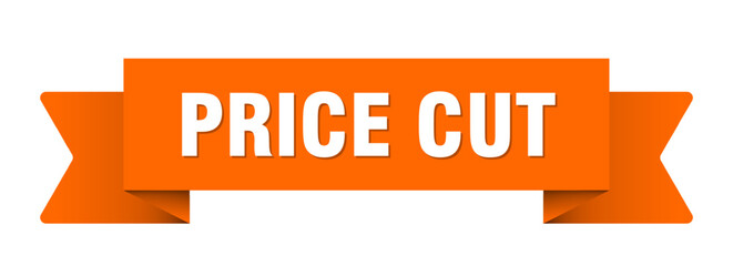 price cut ribbon isolated on transparent background. price cut ribbon