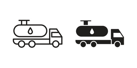 Fuel truck icon on white background. Stock vector icon