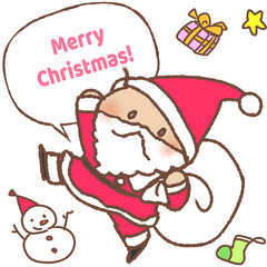 サンタさんの格好をした元気な男の子