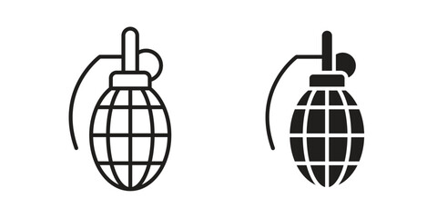 Hand grenade icon on white background. Stock vector icon