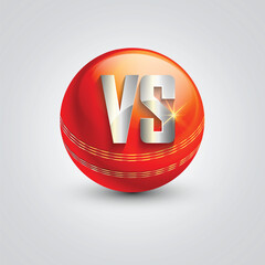 Cricket Ball VS Sports Rivalry and Competition Banner