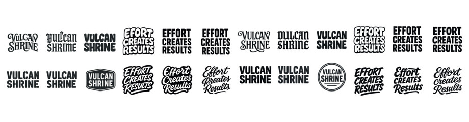 Obraz premium Vulcan shrine and effort creates results typography logos