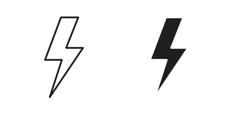 Fototapeta premium Lightning icons set. Simple line vector illustration