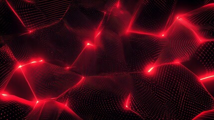 Vibrant red laser grid illuminates the dark, creating a stunning futuristic background for technology or gaming concepts with dramatic lighting