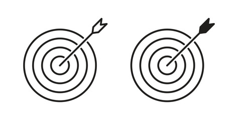 Objectives icons set. Simple line vector illustration