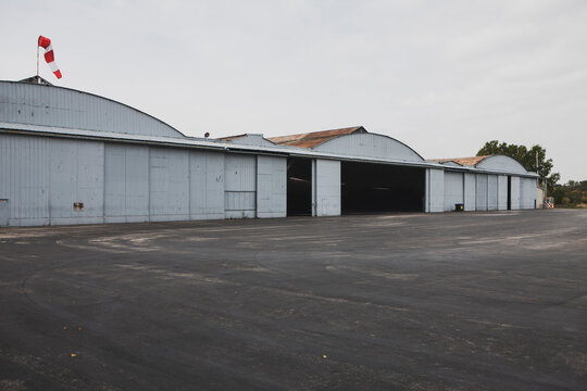 Airplane hanger at an old airfield