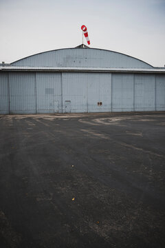 Airplane hanger at an old airfield
