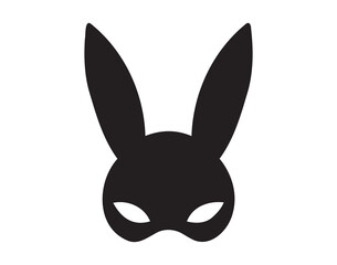 Masquerade mask of a black hare. The rabbit mask is part of an erotic outfit for cards, posters, decor or print for t shirts