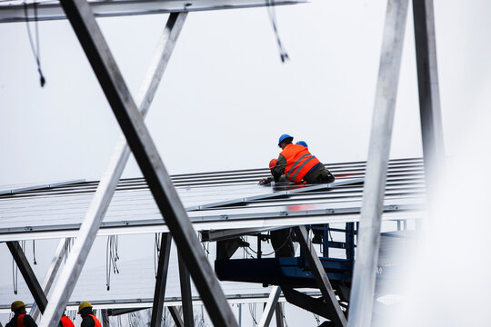 Installation of solar panels as car park shade covers