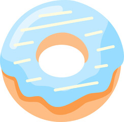 Cute Donut Illustration Colorful Pastel Frosted Doughnut Vector Clipart with Sprinkles and Glaze for Kids, Bakery Designs, Food Icons, and Creative Graphic Elements
