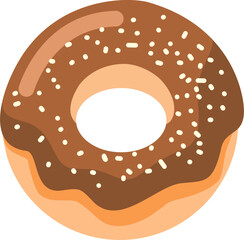 Cute Donut Illustration Colorful Pastel Frosted Doughnut Vector Clipart with Sprinkles and Glaze for Kids, Bakery Designs, Food Icons, and Creative Graphic Elements
