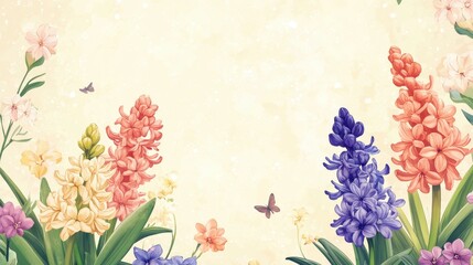 Delicate Pink Hyacinth Flowers Close-Up on Soft Pink Background, Spring Floral Still Life, Botanical Beauty, Freshness, Blooming.