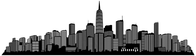 Obraz premium black silhouette of city without background