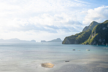 tropical beach with blue sky