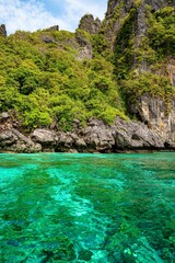 clear blue waters and the coastline