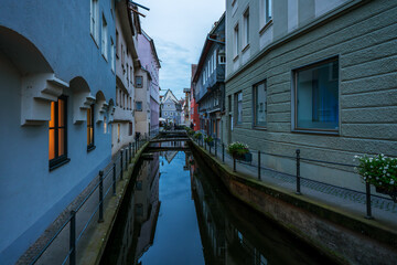 View of the city stream of Memmingen in Germany.