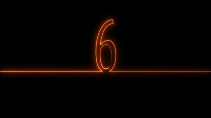 A neon 6 text icon animation showcases glowing numbers that pulse and flicker with vibrant neon colors, smoothly transitioning and creating a dynamic, electrifying visual effect - Powered by Adobe