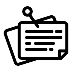 sticky notes line icon