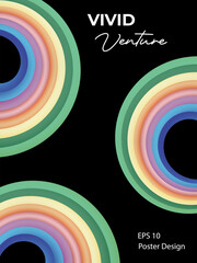 Colorful Abstract poster design template  Pastel Gradients  Rings with on Dark Background