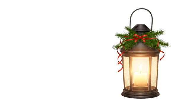 Christmas lantern isolated on transparent background