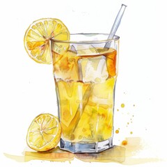 Enjoy a refreshing glass of lemonade, complete with vibrant lemon slices and fragrant mint, ideal for hot summer days