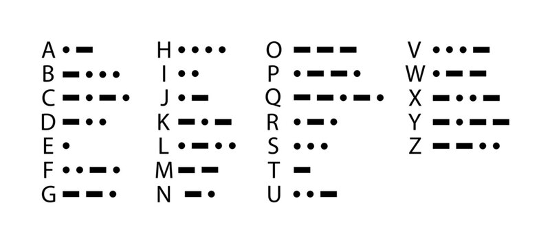 Morse Code International Morse Code on white background. Morse Code sign flat style. Vector