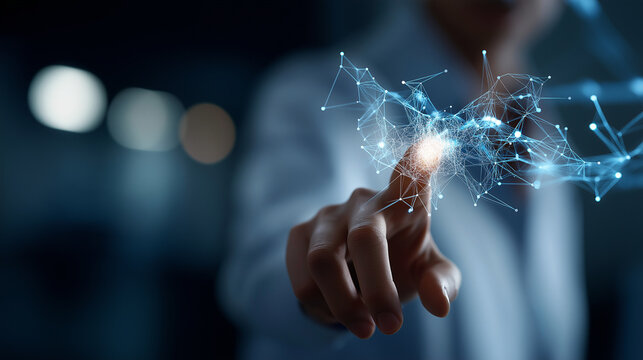 AI intelligent assistant support technology concept blurred innovation backdrop machine computation science networks optimization frameworks business automation systems with