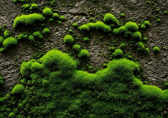 a close up view reveals vibrant green moss thriving on the textured surface of a weathered tree bark showcasing nature s resilience