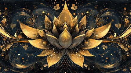Cosmic gold lotus blossom
