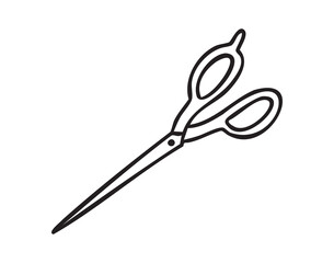 Tailor scissors classic sewing tool line art monochrome hand drawn