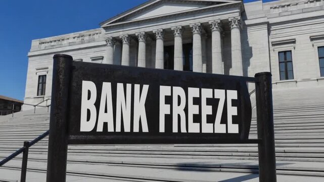 Bank freeze at a bank.