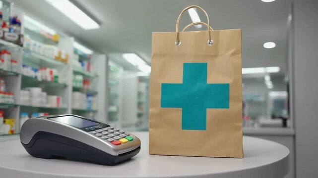 Payment terminal in a pharmacy.