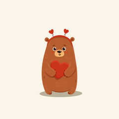     Перейти к странице|123Далее

cute cartoon bear with a red heart on white background. Funny teddy bear in flat style for Valentine's day, Mothers day card. Vector 